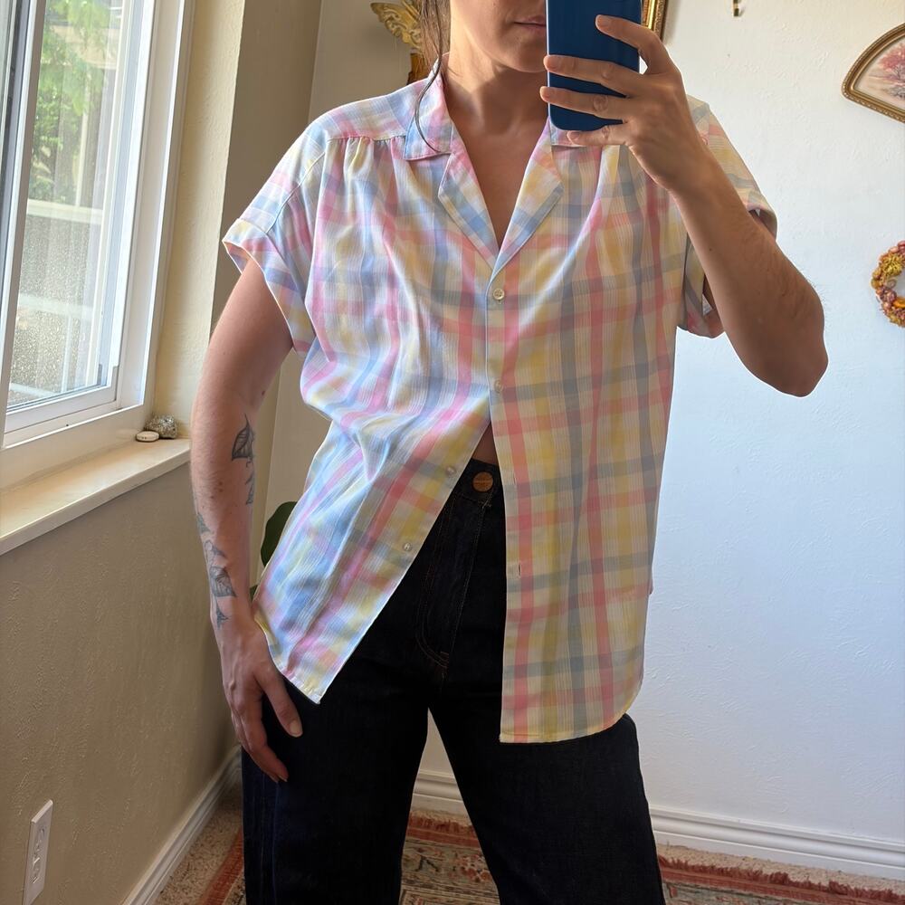 60s Vintage DeeCee Plaid Button Down